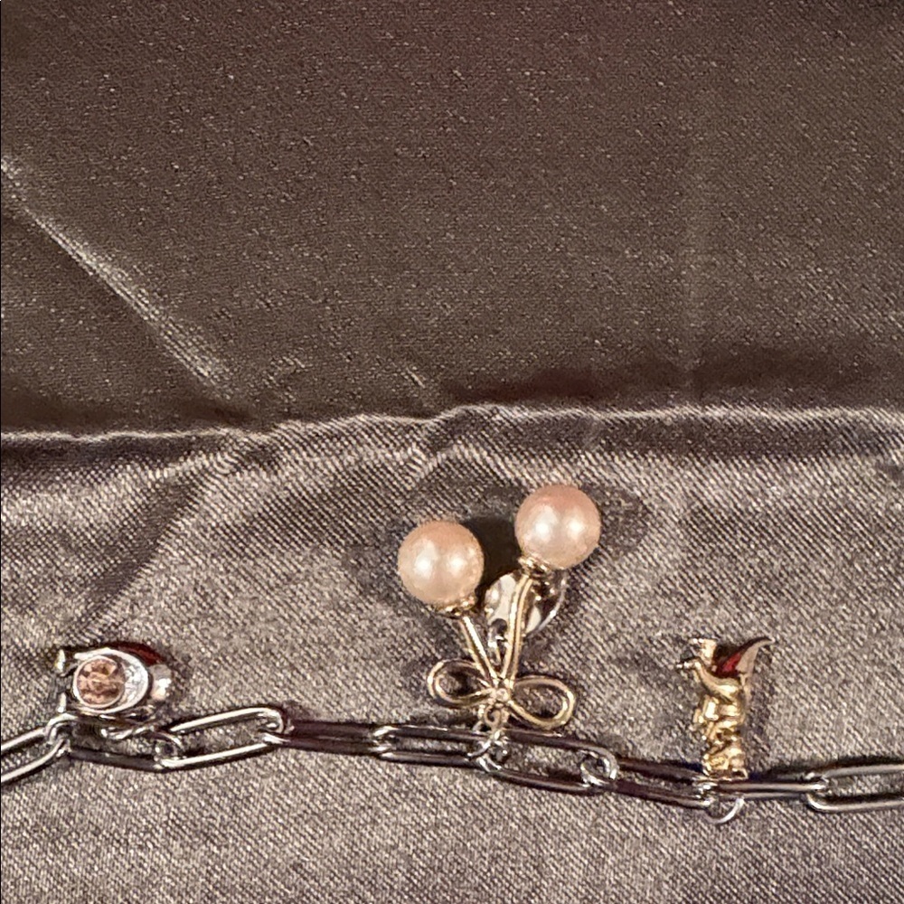 Coach Gold and Silver Charm Bracelet with fresh water pearls - Picture 5 of 7
